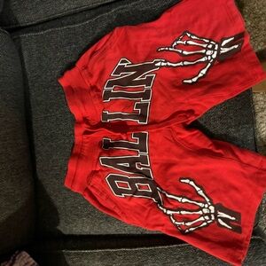 Mens Red “BALLIN” Shorts